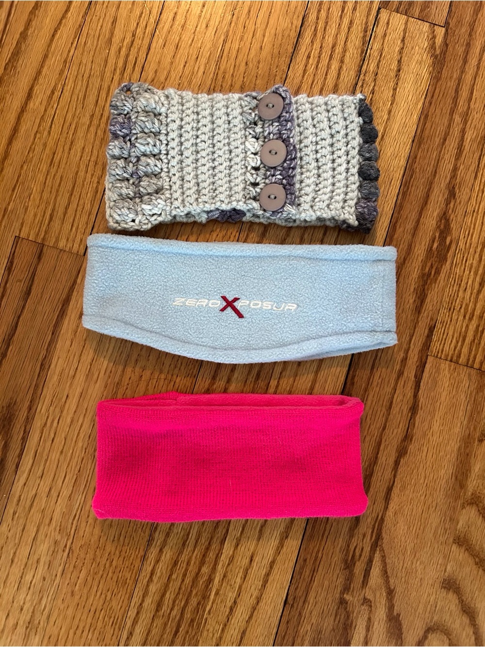 ZeroXposur Light Blue and Hot Pink Kids Fleece Headband Duo